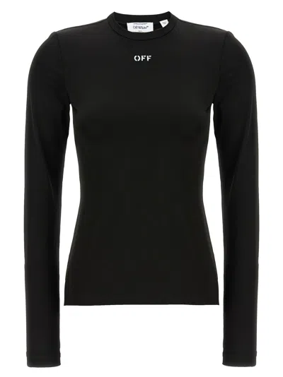 Off-white Off White Logo-print Stretch Sweater In Black