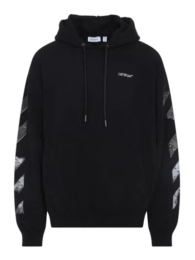 Off-white French Cotton-terry Hoodie In Black