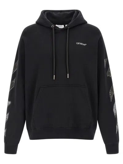 Off-white Off White Metal Arrow Skate Print Hoodie In Black