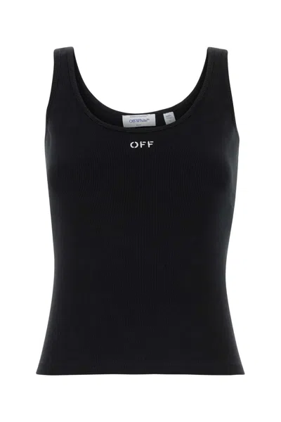 Off-white Off White Off Stamp Rib Tank Top In Black