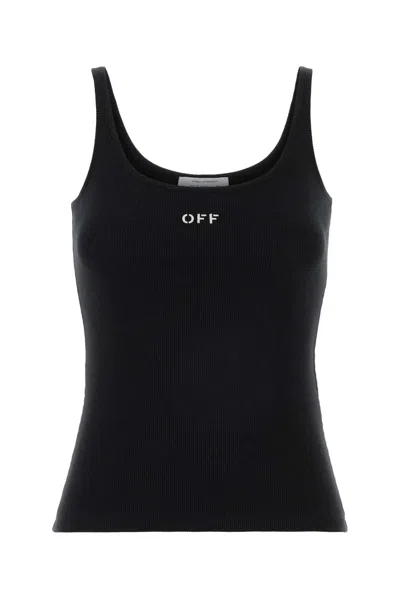 Off-white Off White Off Stamp Rib Tank Top Black White