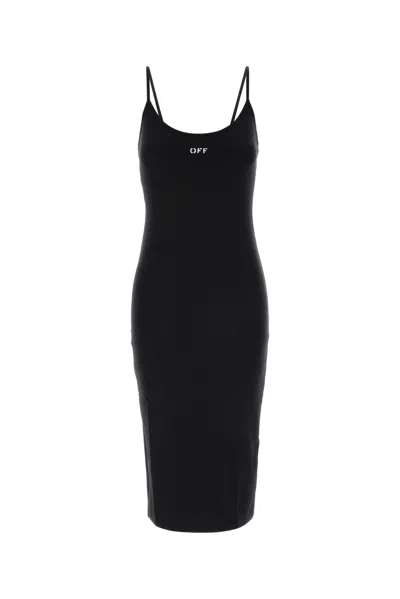 Off-white Off White Off Stamp Sleek Midi Dress In Blue