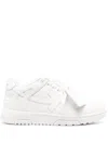 Off-white Monochromatic Leather Sneakers With Textured Sole In White