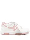 Off-white Off White Woman White Leather Out Of Office Sneakers In Pink