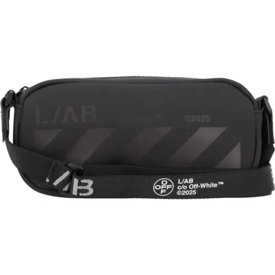 Off-white Off White Oval Faux Leather Crossbody Bag In Black