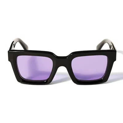 Off-white Off White Prescription Glasses Ow9000 1037 Black/transparent With Purple Clip Unisex
