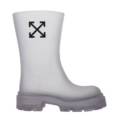 Off-white Off White Reboot Ankle Boots Arrow Women Transparent Pvc In Gray
