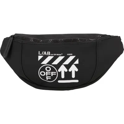 Off-white Off White Rubberized Faux Leather Crossbody Bumbag In Black