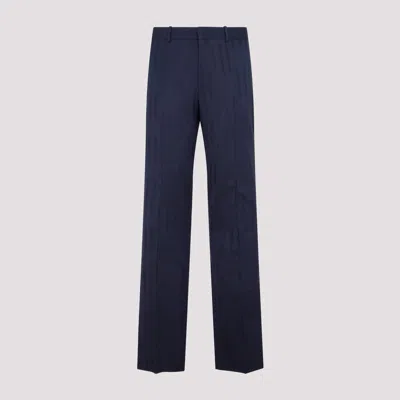 Off-white Off White Shibori Jacquard Slim Pants For Men In Blue
