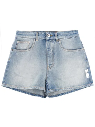 Off-white Doll Regular Fit Shorts Belt Loops In Blue