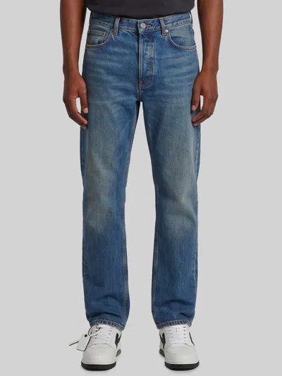 Off-white Off White Slim Relax Half Harrow Jeans In Blue