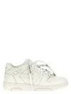Off-white Monochromatic Leather Sneakers With Textured Sole In White