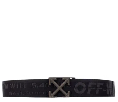 Off-white Off White Tape Belt Arrow 38 Mm In Black