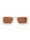 Off-white Troy Rectangle-frame Sunglasses In White/brown