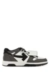 Off-white Out Of Office Grey Low Top Sneakers With Logo Patch On The Tongue And Contrasting Stitching In Leath In Black