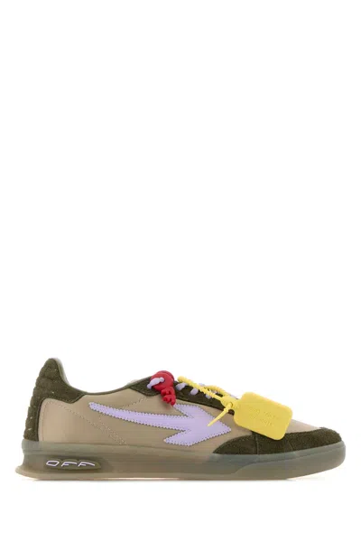 Off-white Off White Two Tone Suede And Fabric End Of Play Sneakers In Multi