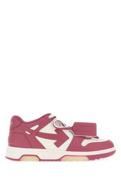 Off-white Off White Two-tone Leather Out Of Office Sneakers In Pink