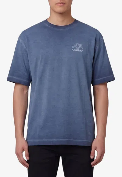 Off-white Offline Half Arrow Skate Faded T-shirt In Blue
