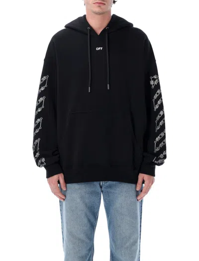 Off-white Chain Araldic Arrow Skate Hoodie In Black