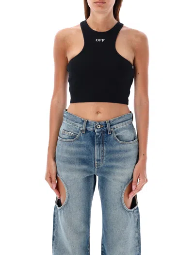 Off-white Cropped Top In Black