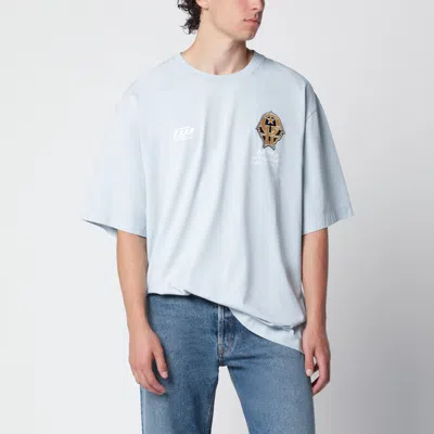 OFF-WHITE OFF-WHITE OFFWHITE LIGHT BLUE TSHIRT WITH LOGO PRINTS