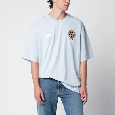 Off-white Offwhite Light Blue Tshirt With Logo Prints