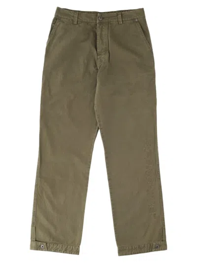 Off-white Olive Green Cotton Utility Relaxed Straight-leg Pants In Brown