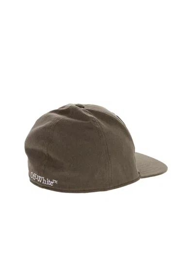 Off-white Omlb055s24fab0026001 Boxy Logo Baseball Cap In Brown
