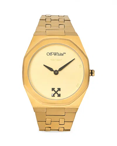 Off-white On Time Octagonal 39mm Watch In Gold