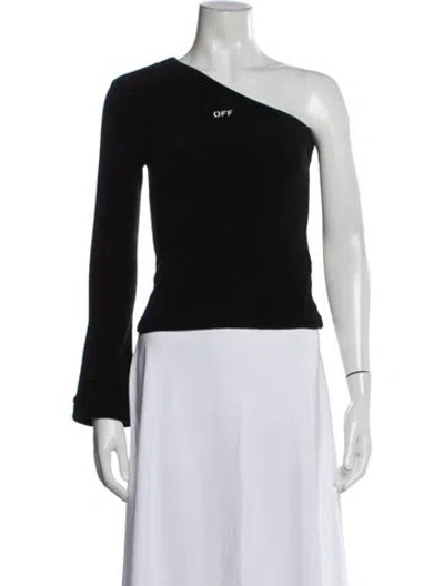 Pre-owned Off-white One-shoulder Long Sleeve Top In Black