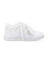 Off-white Monochromatic Leather Sneakers With Textured Sole In White