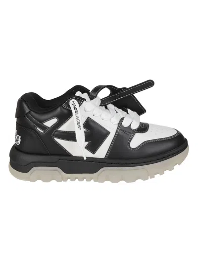 Off-white Out Of Office Chunky Varsity Leather Sneakers In Black