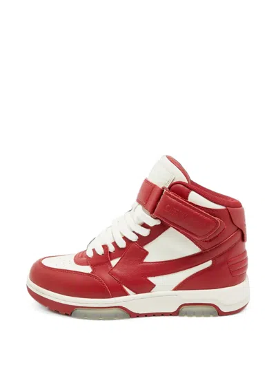 Pre-owned Off-white Out Of Office High-top Sneakers In Red