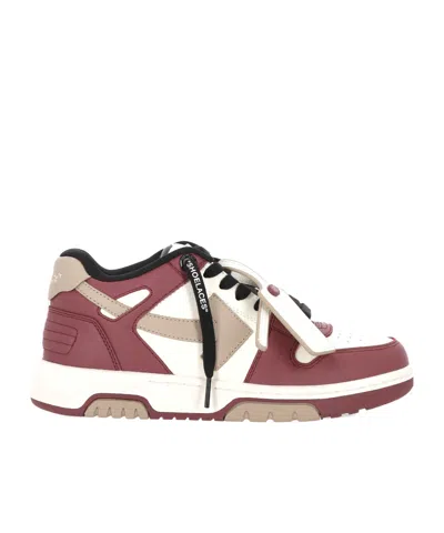Off-white Out Of Office Lace-up Sneakers In Burgundy