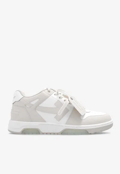 Off-white Out Of Office Leather Low-top Sneakers In Beige