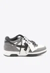 Off-white Out Of Office Grey Low Top Sneakers With Logo Patch On The Tongue And Contrasting Stitching In Leath In Gray