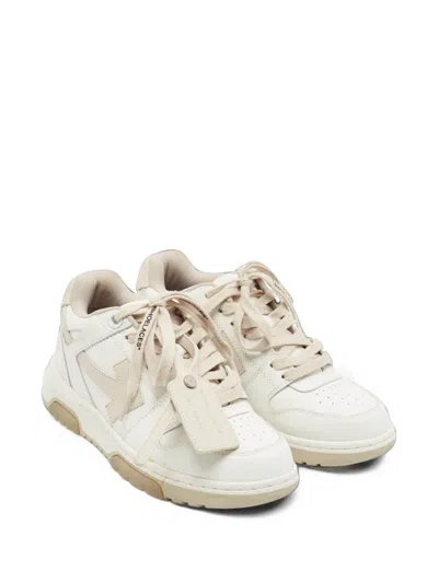 Pre-owned Off-white Out Of Office Leather Sneakers In White