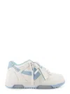 Off-white Out Of Office Leather Sneakers With Iconic Logo On The Side In White