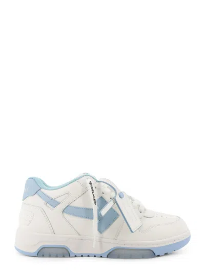 Off-white Out Of Office Leather Sneakers With Iconic Logo On The Side In White