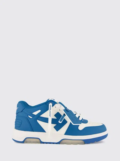 Off-white Out Of Office Leather Sneakers With Perforated Toe And Low-top Ankle In Multi