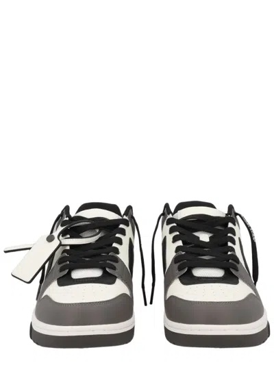 Off-white Out Of Office Monochrome Overlays Tag Leather Sneakers In Multi