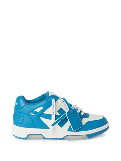 Off-white Out Of Office Panelled Leather Sneakers In Blue