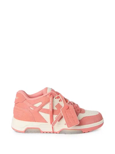 Off-white Out Of Office Panelled Leather Sneakers In Pink