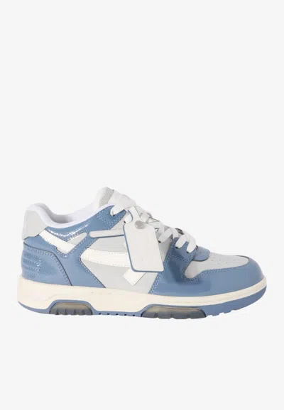 Off-white Out Of Office Patent Leather Sneakers In Blue