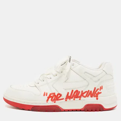 Pre-owned Off-white Out Of Office Size 42 White Leather Lace Up Sneakers