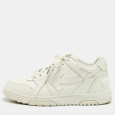 Pre-owned Off-white Out Of Office Size 45 White Leather Lace Up Sneakers