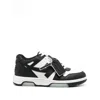 Off-white Out Of Office Grey Low Top Sneakers With Logo Patch On The Tongue And Contrasting Stitching In Leath In Multi