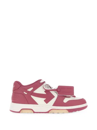 Off-white Off White Two-tone Leather Out Of Office Sneakers In Pink