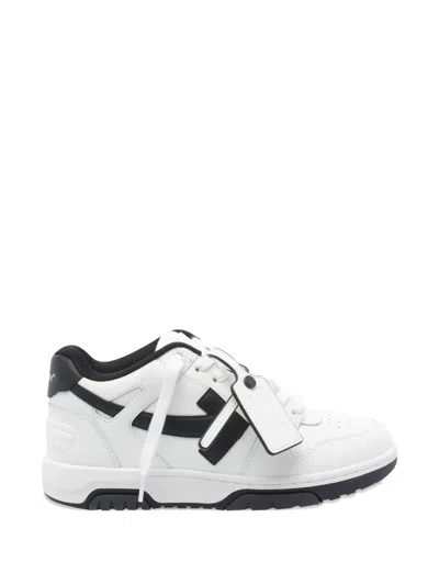 Off-white Hybrid 90s-inspired Low-top Sneakers With Calf Leather Finish In White