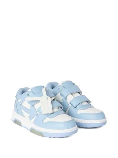 Off-white Kids' Out Of Office Touch-strap Sneakers In Blue